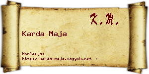 Karda Maja névjegykártya